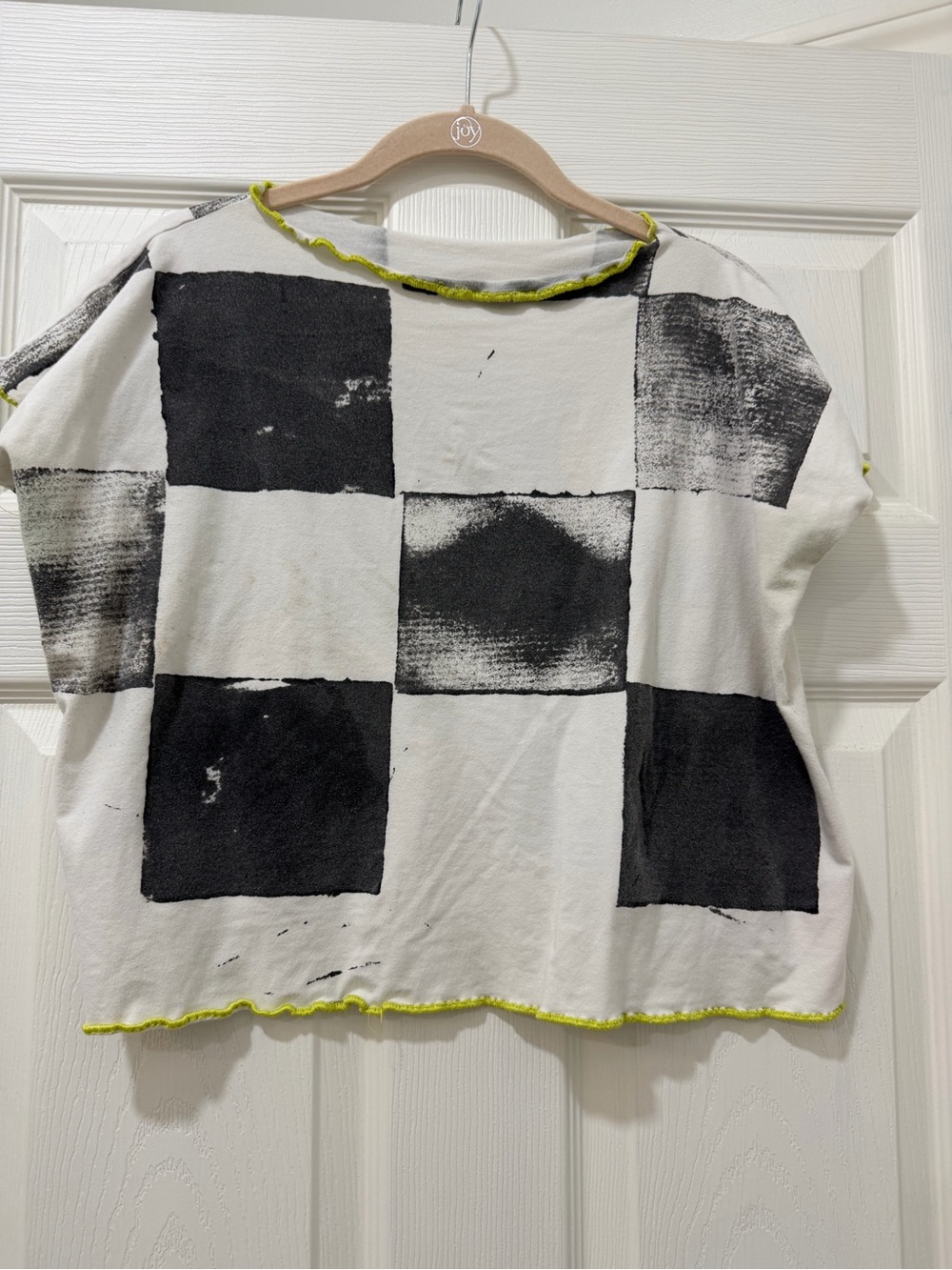 State the Label checkered hand painted shirt